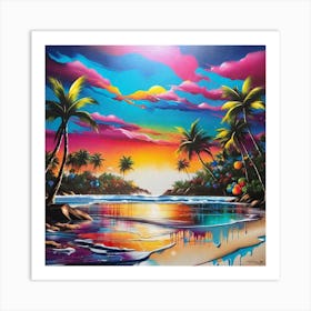 Sunset At The Beach 57 Art Print