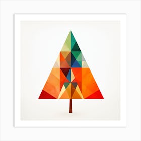 Geometric Christmas Tree 2 Art Print