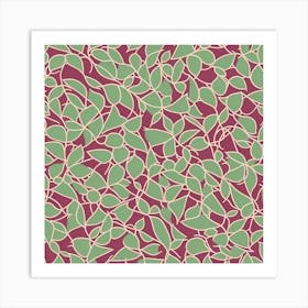 Abstract Leaves Pattern, A Seamless Pattern, Flat Art, 159 Art Print