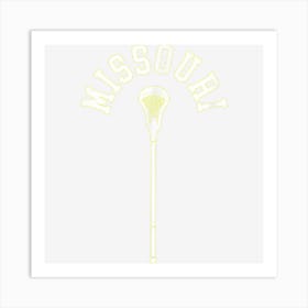 Missouri Minimalist Vertical Lacrosse Stick Retro Lax 1 Art Print