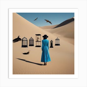 Woman In The Desert 4 Art Print