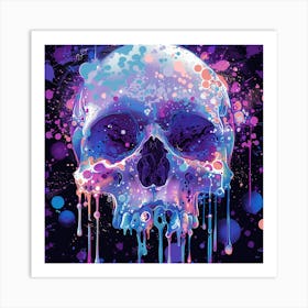 Skull With Dripping Paint Art Print