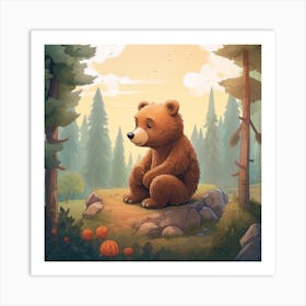 Bear In The Forest Art Print