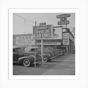 Hollywood, California Used Car Lot By Russell Lee Art Print