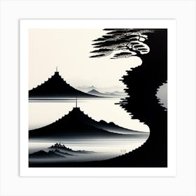 Asian Landscape Painting Art Print