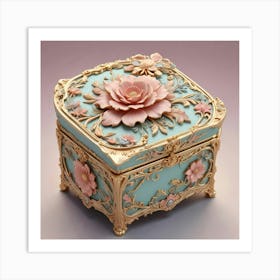 Blue And Pink Jewelry Box Art Print