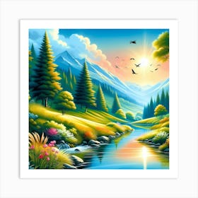 Landscape Painting 183 Art Print