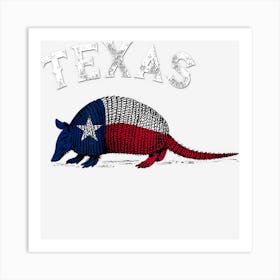 Armadillo Texas Flag Art Print