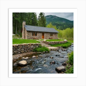 Small Cabin In The Mountains 1 Art Print