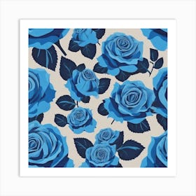 Blue Roses 2 Art Print