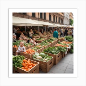 Vegetable Market In Poland Art Print