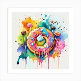 Donuts are an American-origin dessert Watercolor 8 Art Print