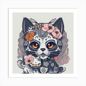 The Two Lucky Cat Art Print