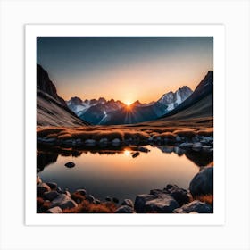 Sunrise In The Mountains Art Print