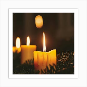 Christmas Candles 2 Art Print