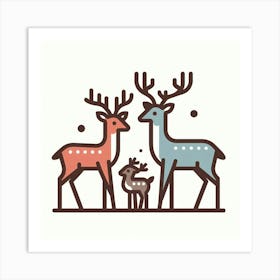 Family Of Deer Art Print