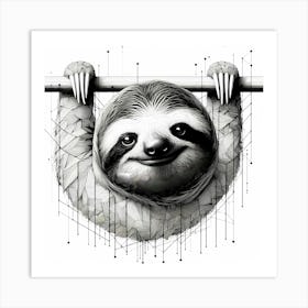 Sloth - Abstract Line Art Illustration 285 Art Print