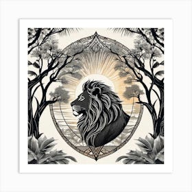 Lion In The Forest 35 Art Print