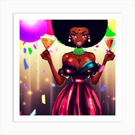 Afro Girl Art Print