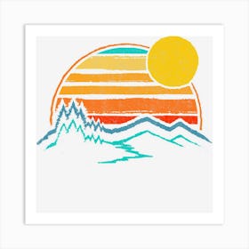 Outdoor Sunset Mountains Color Fade Art Print