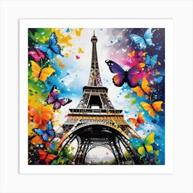 Paris With Butterflies 146 Art Print