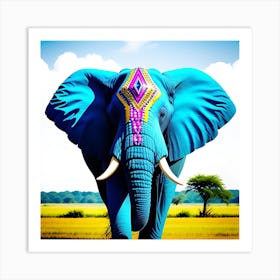 Bluer Elephant Art Print