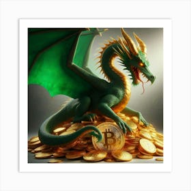 Bitcoin Dragon Guardian D1 Art Print