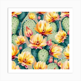 Prickly Pear Cactus Flower Plant Art Print