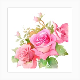 Watercolor Roses5 Art Print