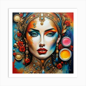 Woman With Makeup Art Print