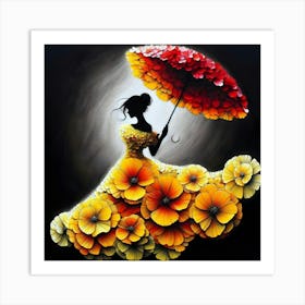 Flower Girl Painting Art Print