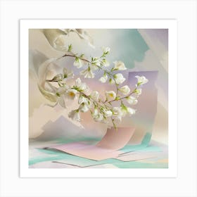 White Flowers 5 Art Print