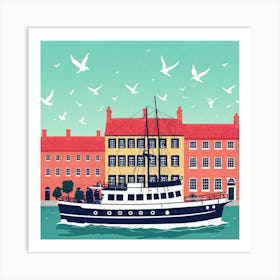 Boat In The Harbor 5 Art Print