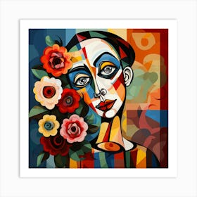 Woman With Flowers 2 Art Print