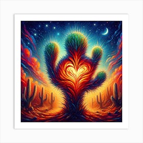 Cactus Heartbeat in the Twilight 1 Art Print