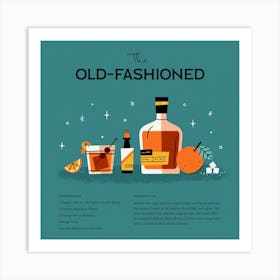 Old-Fashioned Cocktail – Art Print Art Print