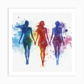 Three Women - Women'S Premium T-Shirt Art Print