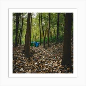 Trash In The Forest 1 Art Print