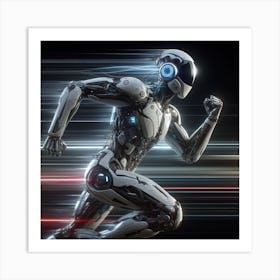 Futuristic Robot Running 6 Art Print