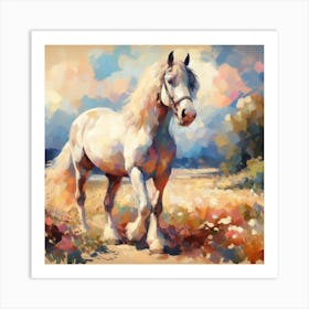 Horse In The Field Art Print