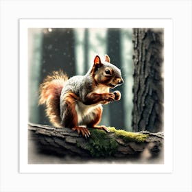 Squirrel In The Forest 236 Art Print