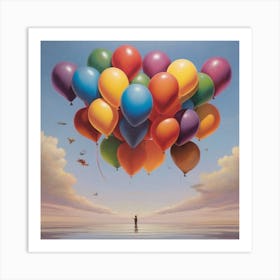 Rainbow Balloons 1 Art Print