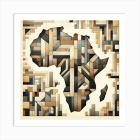 Patchwork Continent Art Print