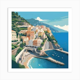 Amalfi Coast art print Art Print