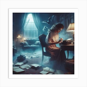 Woman Writing A Letter Art Print