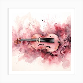 Watercolor Of A Violin Art Print