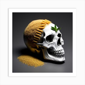 Skull With Seeds Art Print