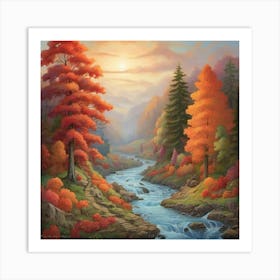 Autumn River Art Print