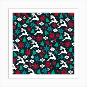 Holiday Season Pattern December Happy Art Print