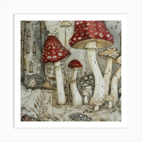 Mushroom Castle Art Print